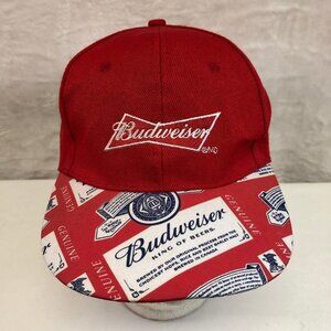 Budweiser King Of Beers Red Adjustable Snap Back Ball Cap